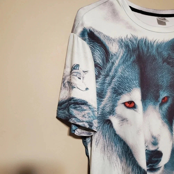 Fever Logic 1881 Wolf Wolves T-Shirt Adult Size 2XL XXL All Over Sublimation - Picture 3 of 6